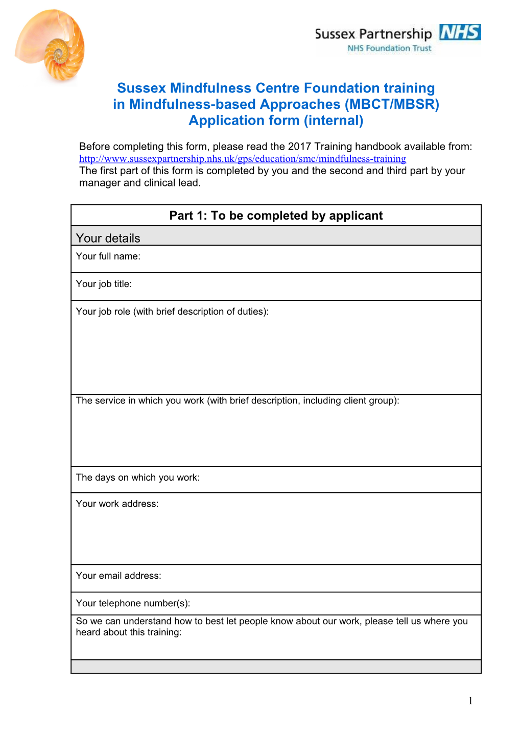 Sussex Mindfulness Centre Foundation Training