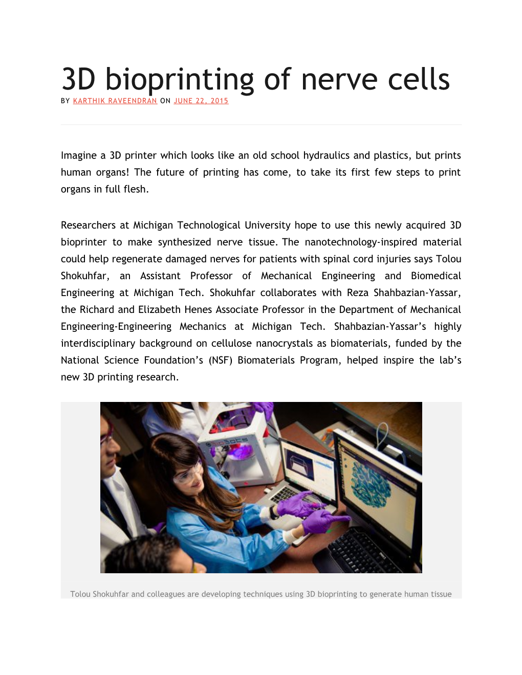 3D Bioprinting of Nervecells