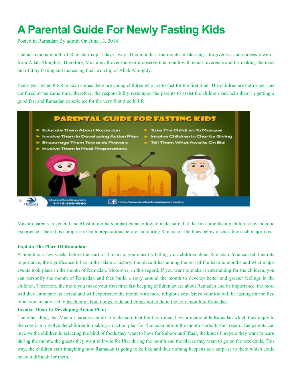 A Parental Guide for Newly Fasting Kids