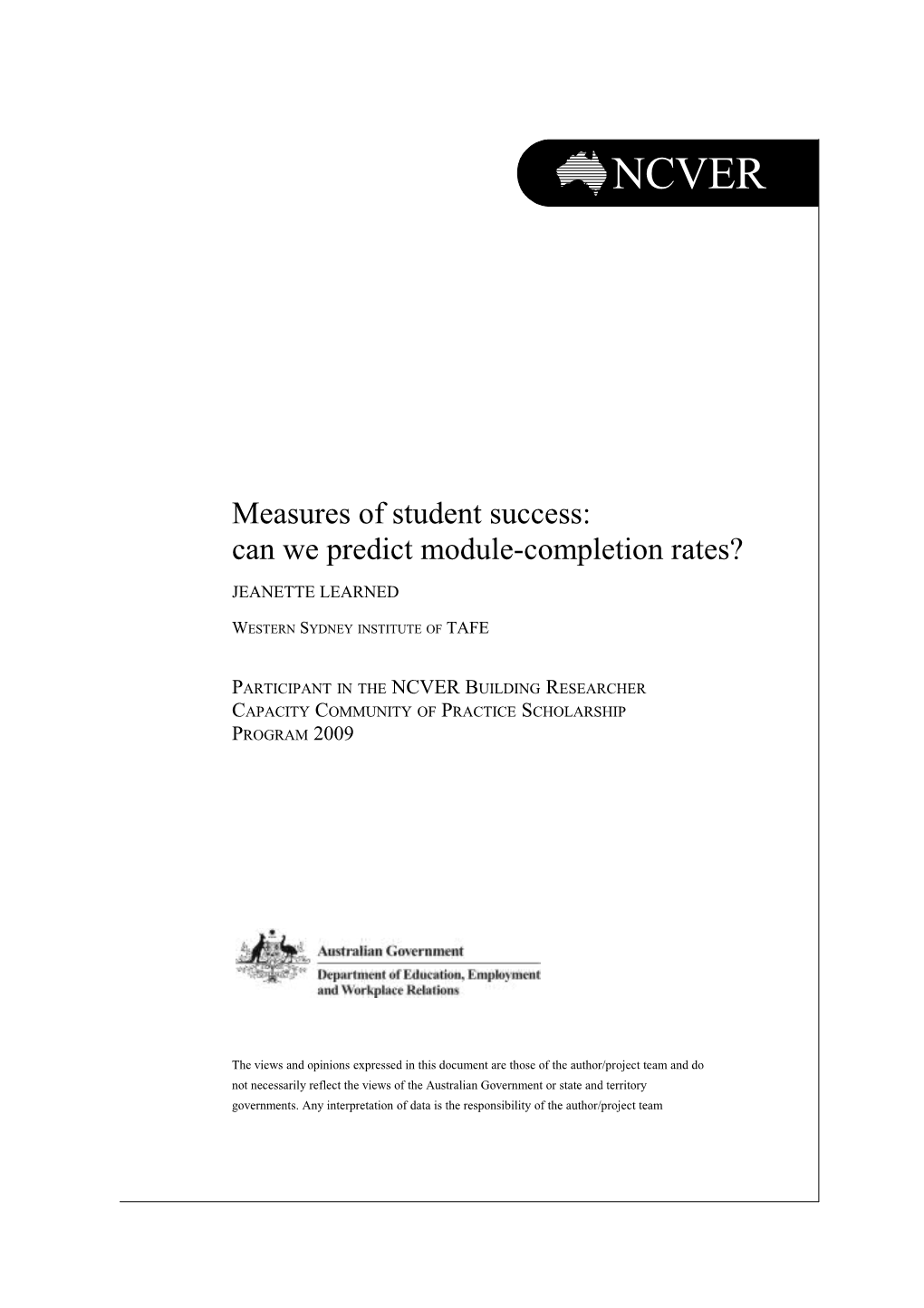 Measures of Student Success: Can We Predict Module-Completion Rates?