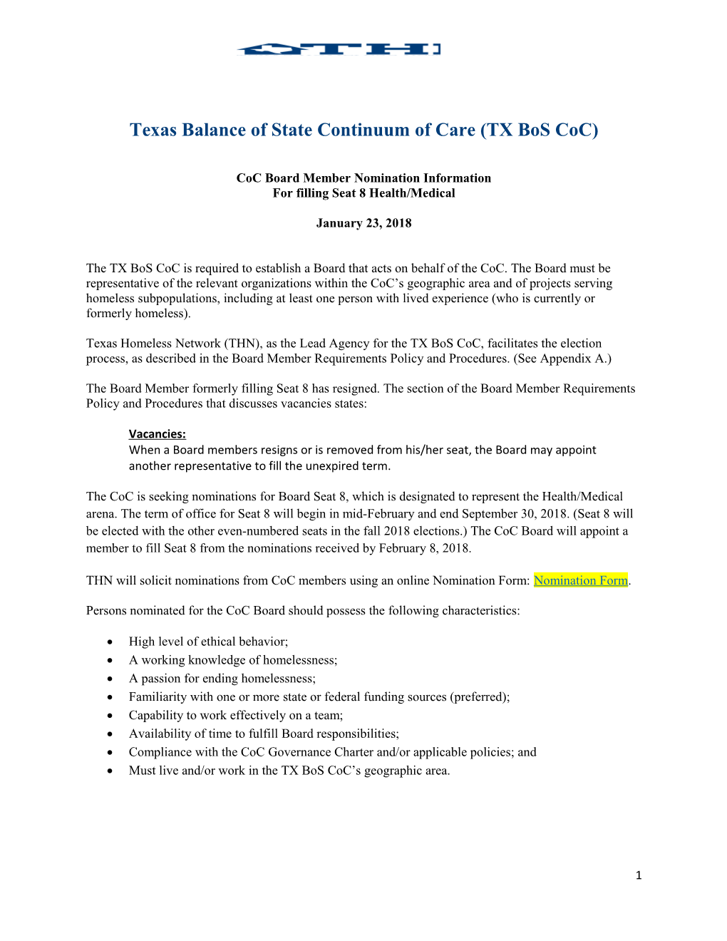Texas Balance of State Continuum of Care (TX Bos Coc)