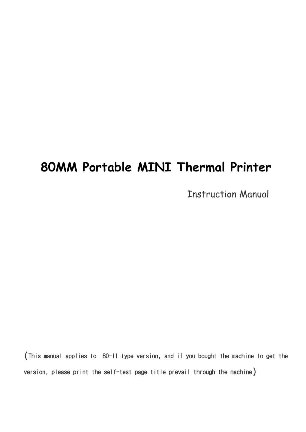 80MM Portable MINI Thermal Printer