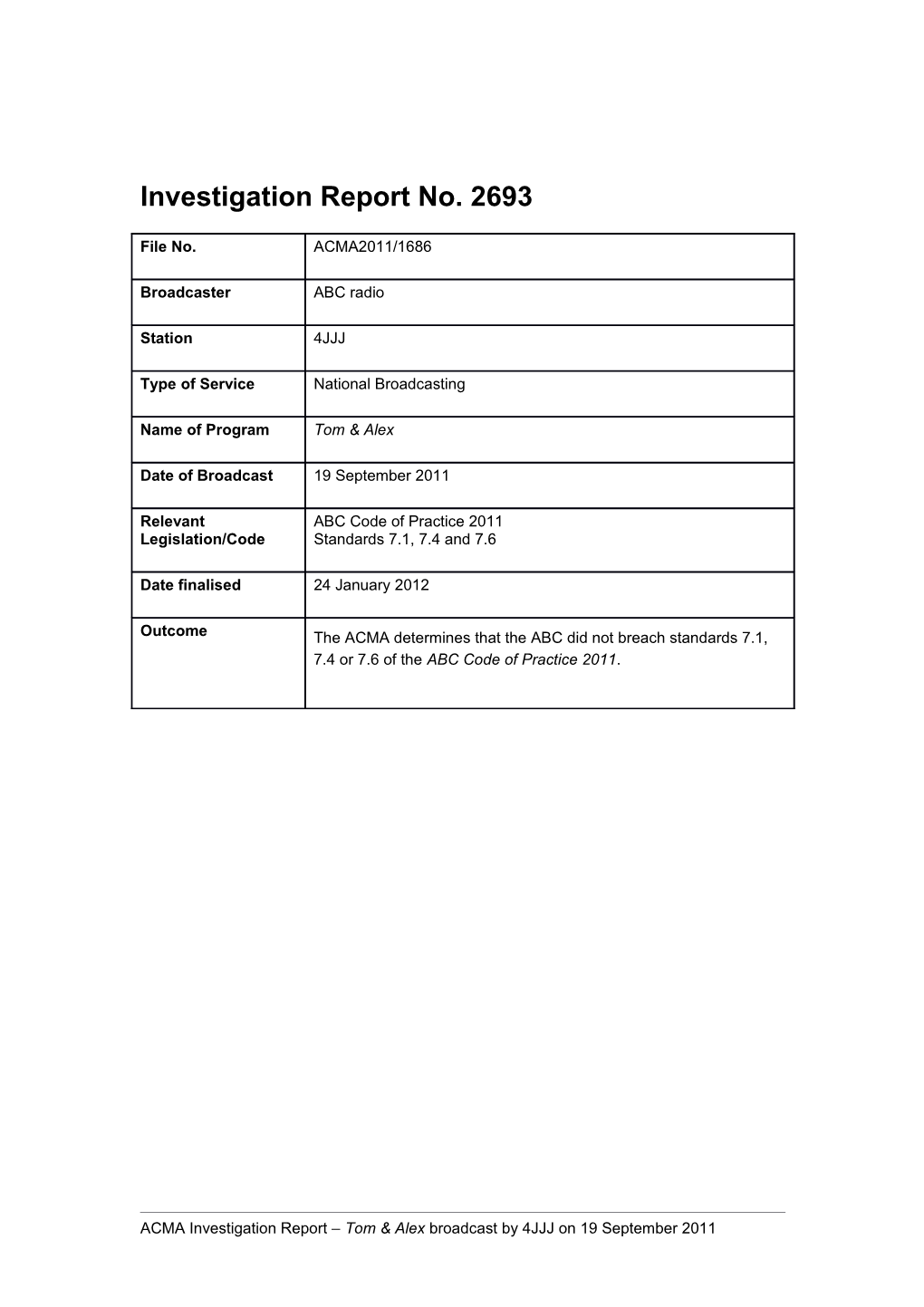 4JJJ - AMA Investigation Report 2693