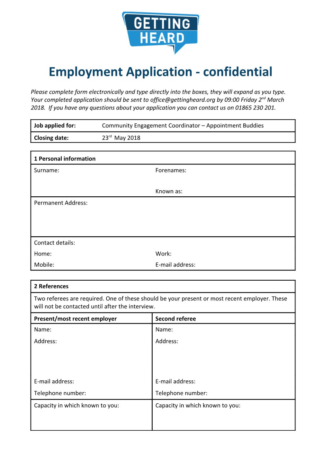 Employment Application - Confidential