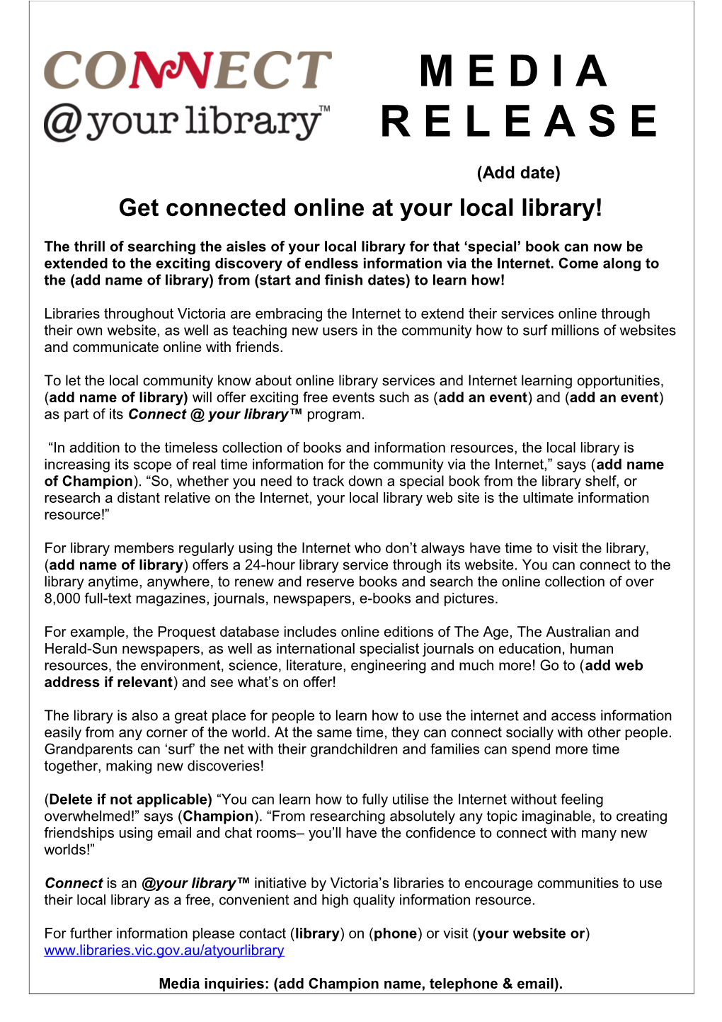 Get Connected Online at Your Local Library!