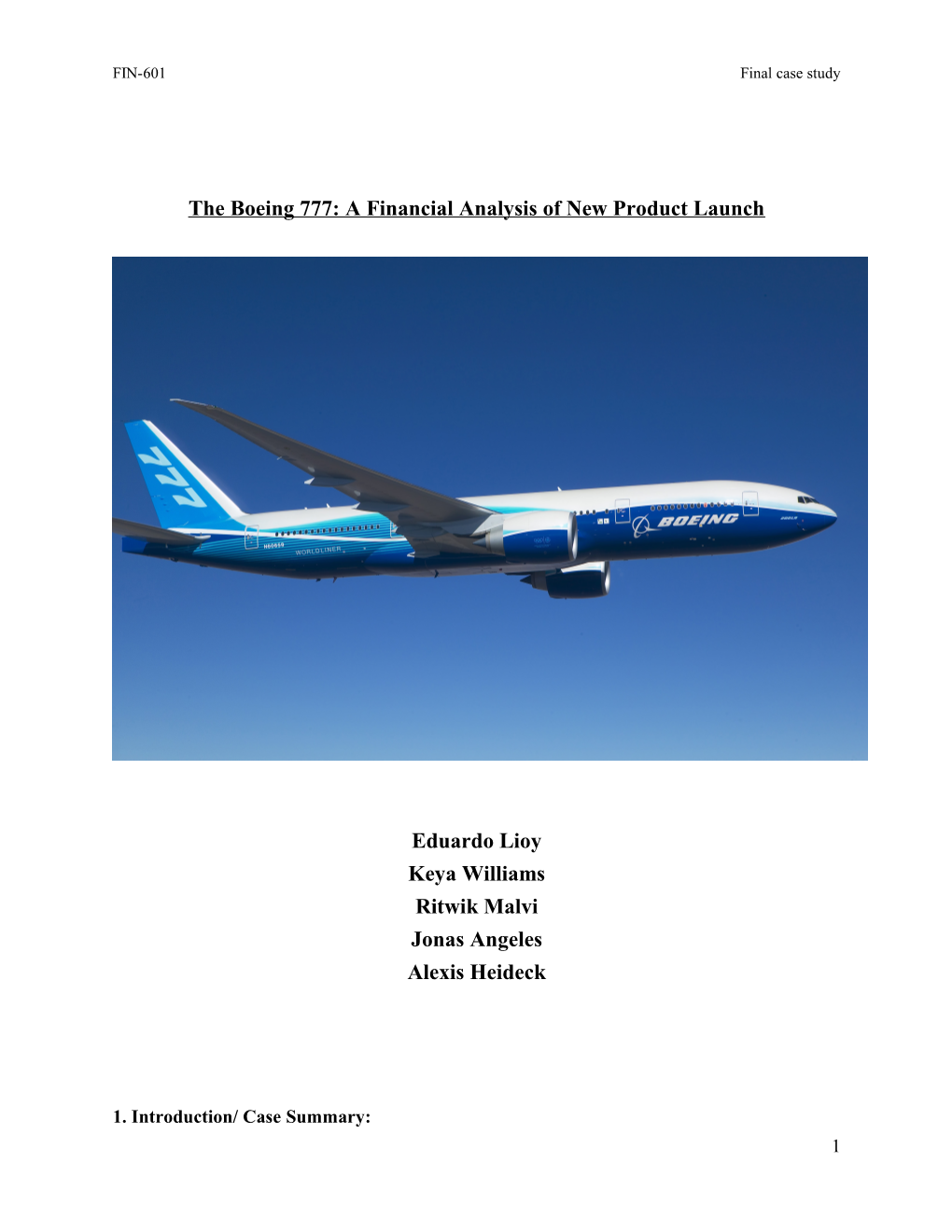 The Boeing 777: a Financial Analysis of New Product Launch