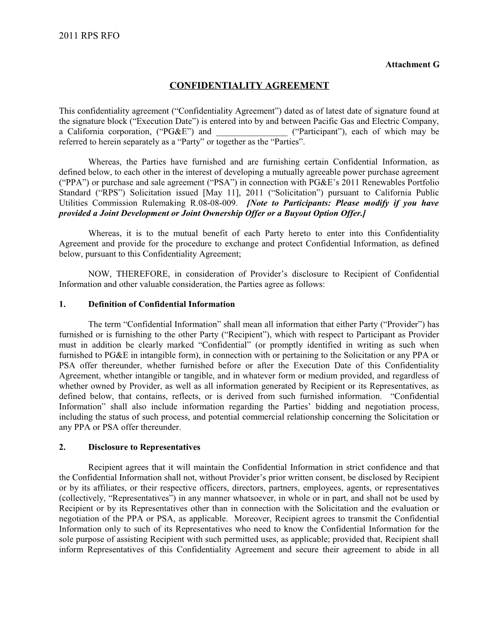 NDA - Confidentiality Agreement