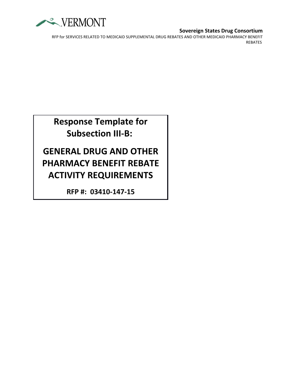 General Drug and Other Pharmacy Benefit Rebate Activity Requirements