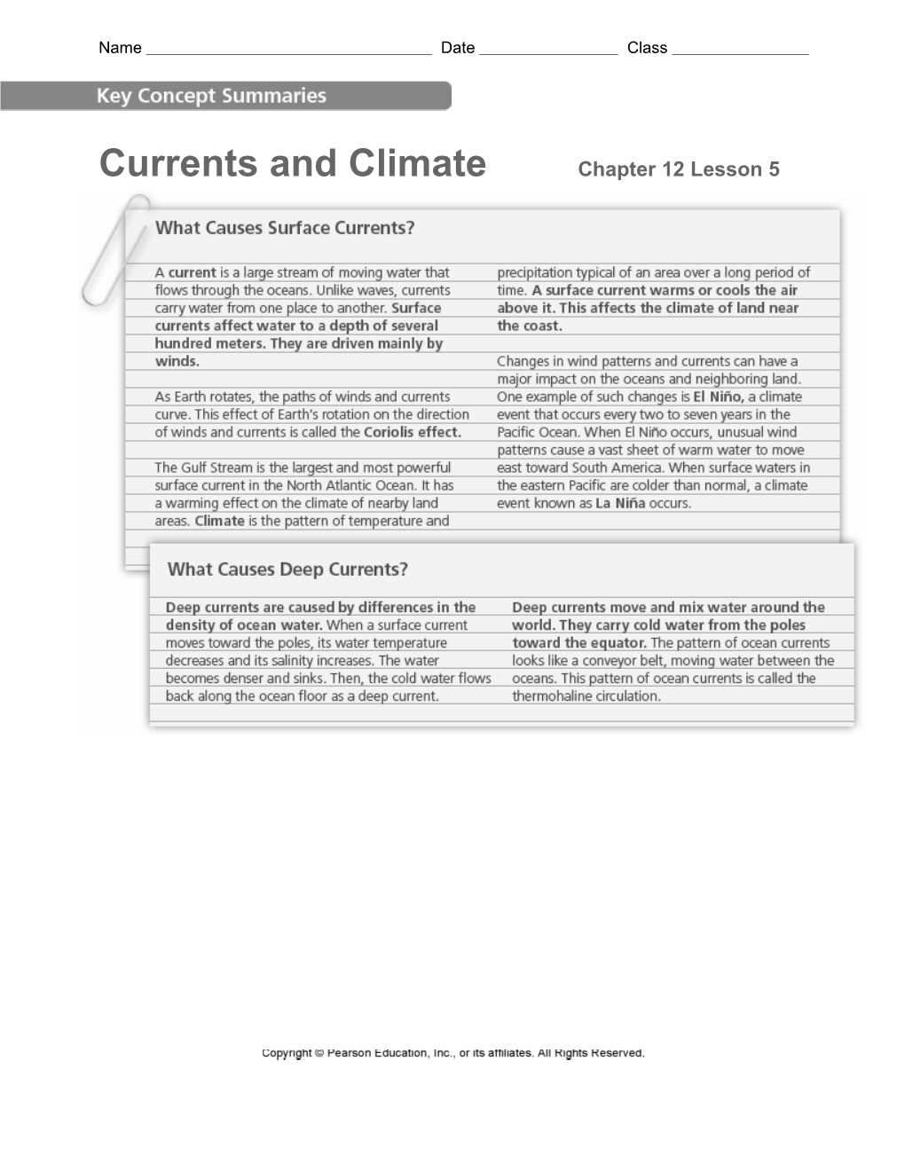 Currents and Climatechapter 12 Lesson 5
