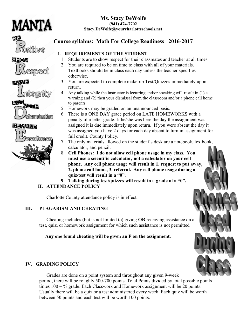 Course Syllabus: Math for College Readiness 2016-2017