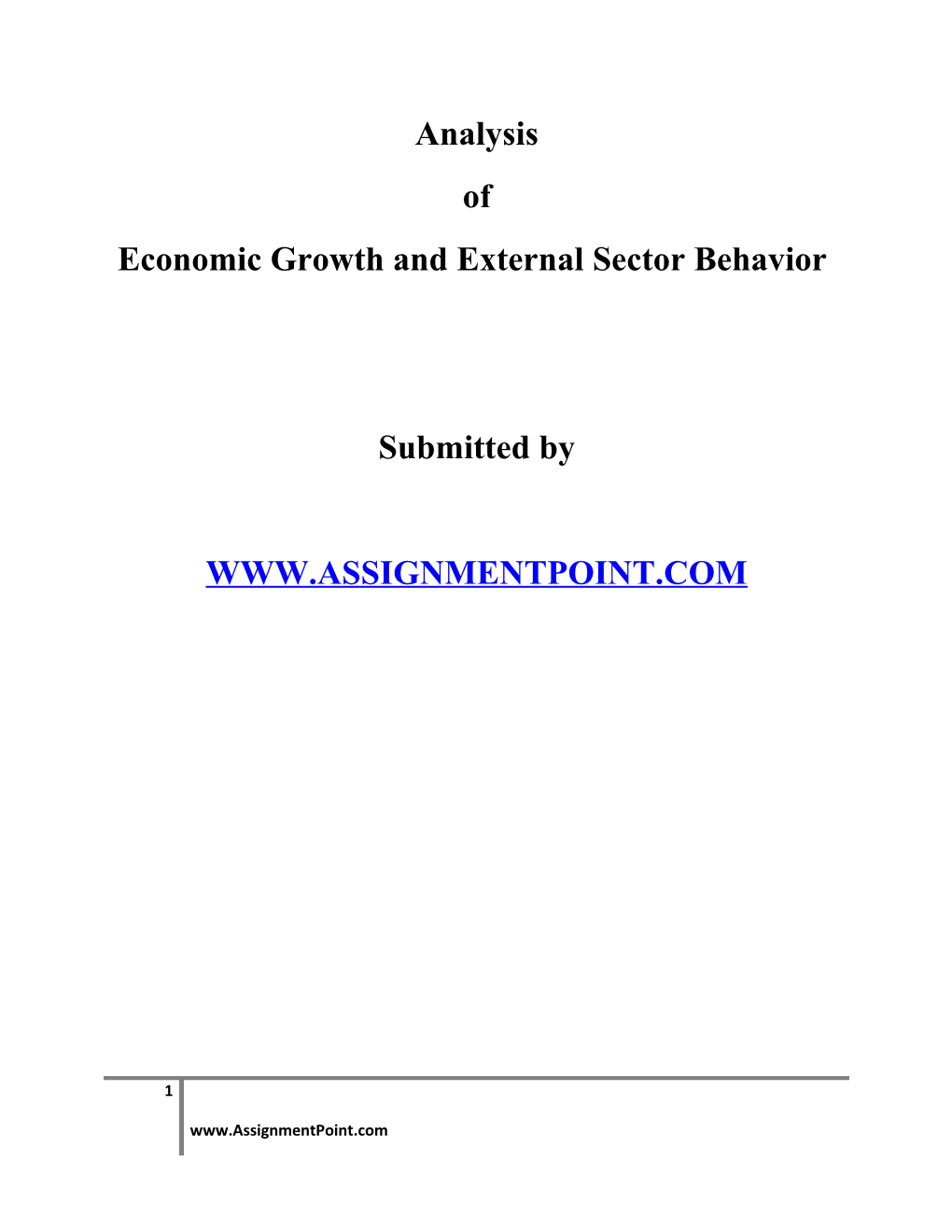 Economic Growth and External Sector Behavior