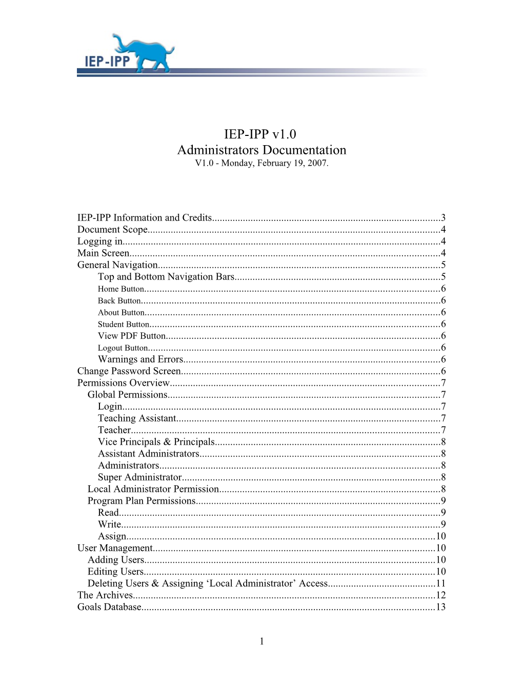 IEP-IPP Information and Credits