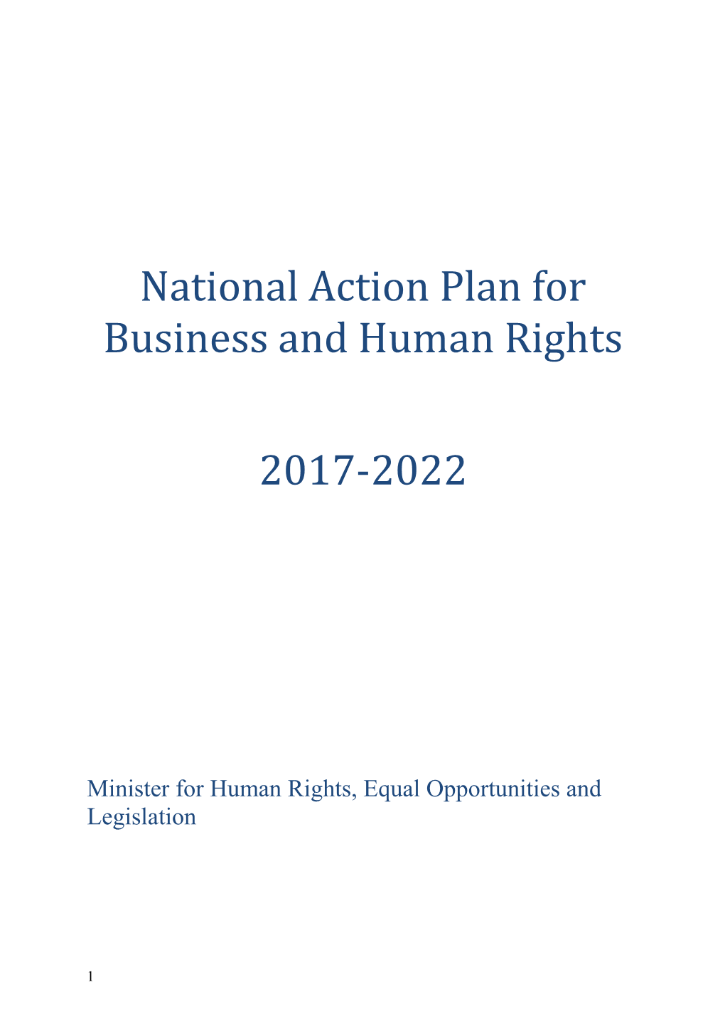 National Action Plan for Business and Human Rights