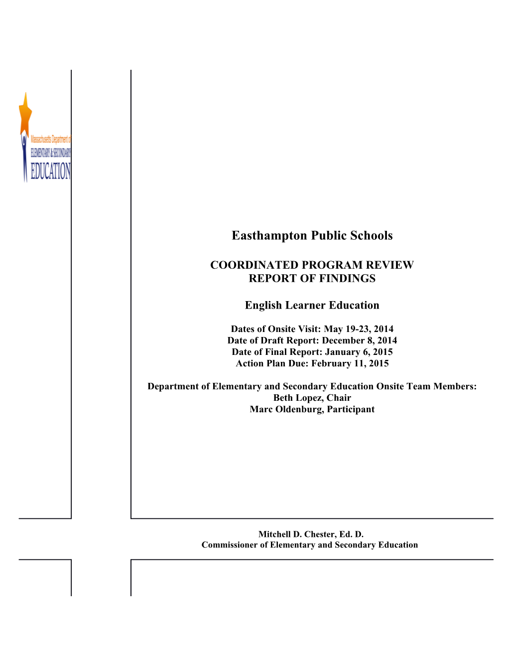 Easthampton Public Schools CPR Final Report 2013-14