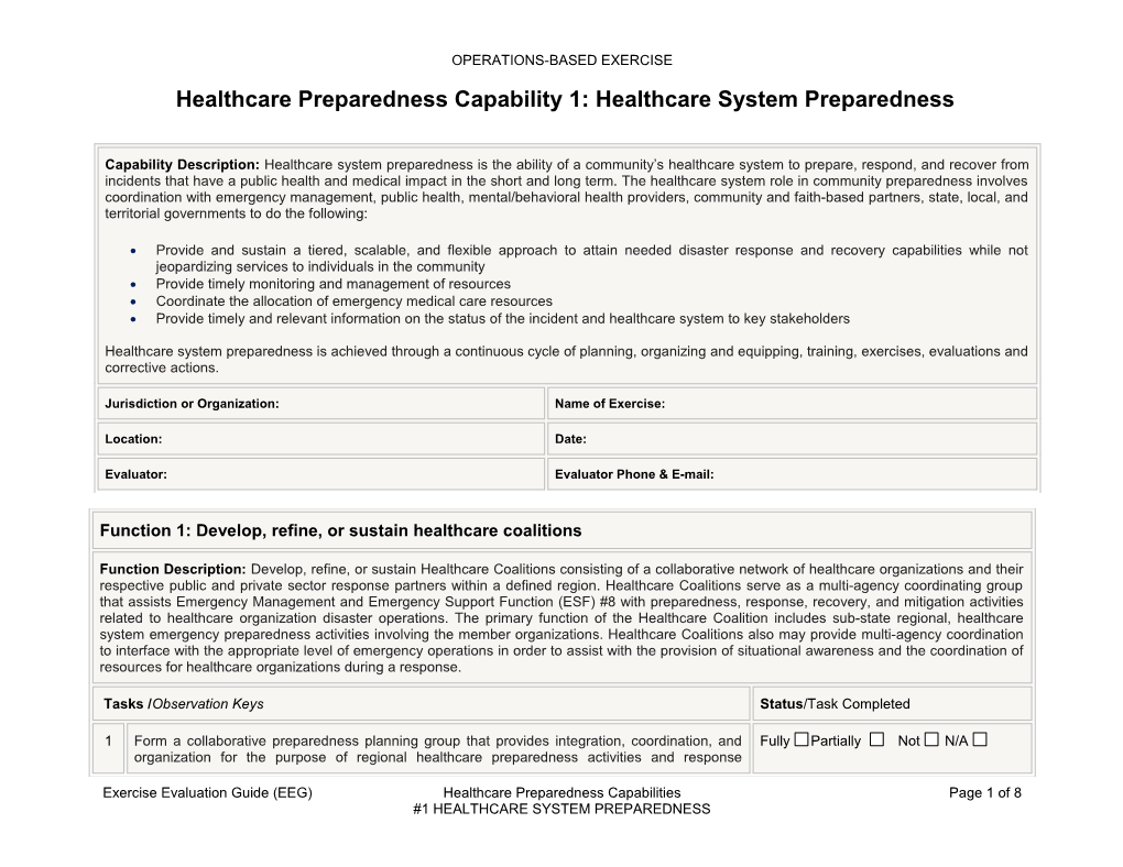 Operations-Based Exercise