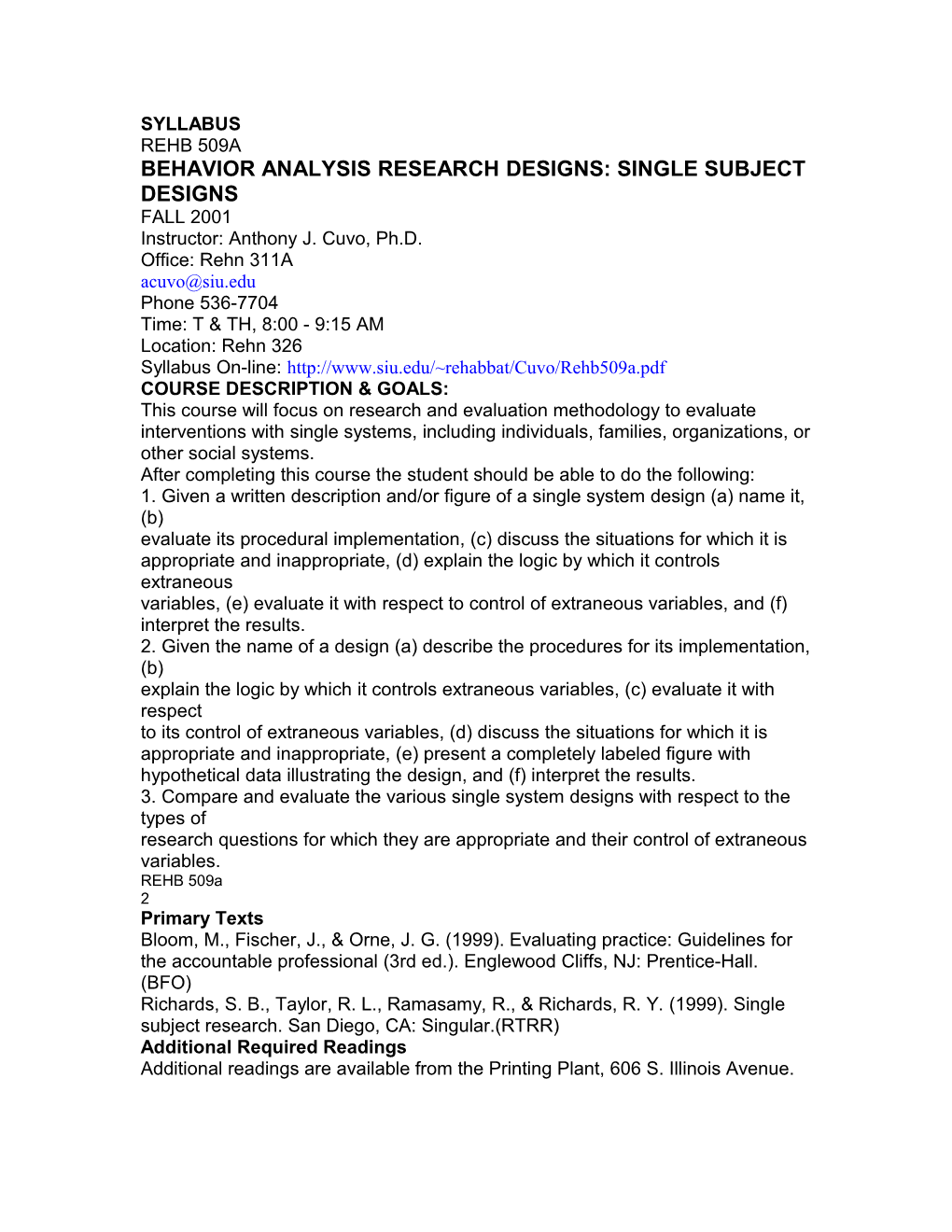 Behavior Analysis Research Designs: Single Subject