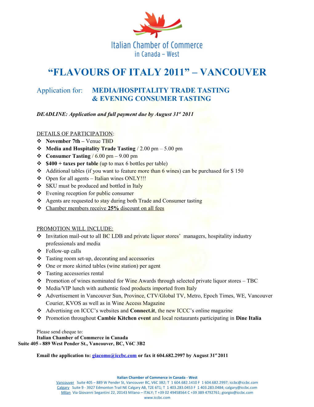 Flavours of Italy 2011 Vancouver