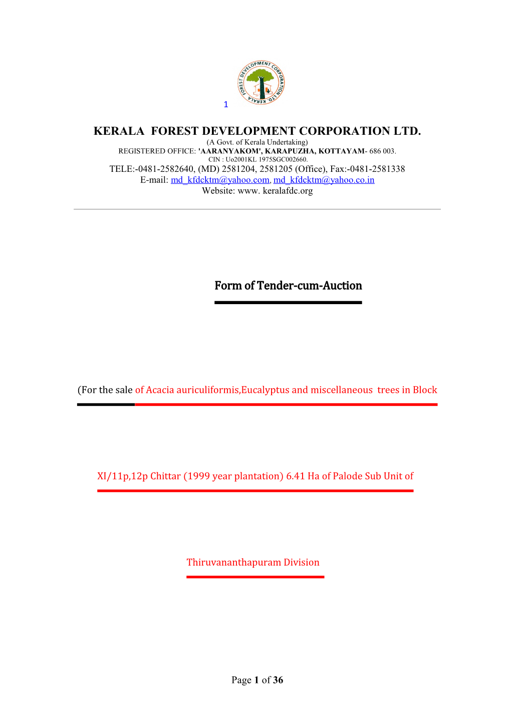 Kerala Forestdevelopment Corporation Ltd