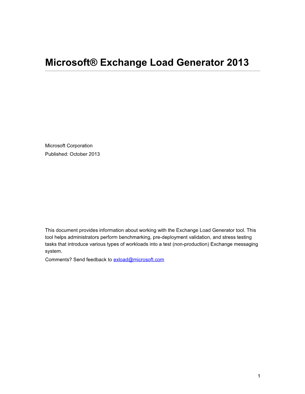 Microsoft Exchange Load Generator 2013