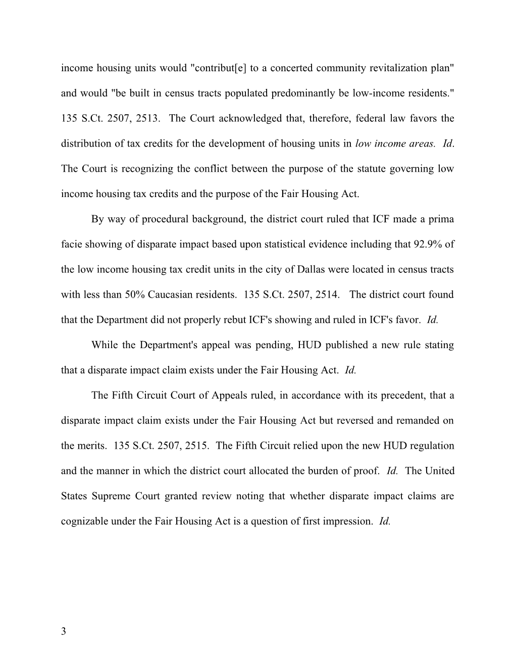 The United States Supreme Court Opinion in Texas Department of Housing V