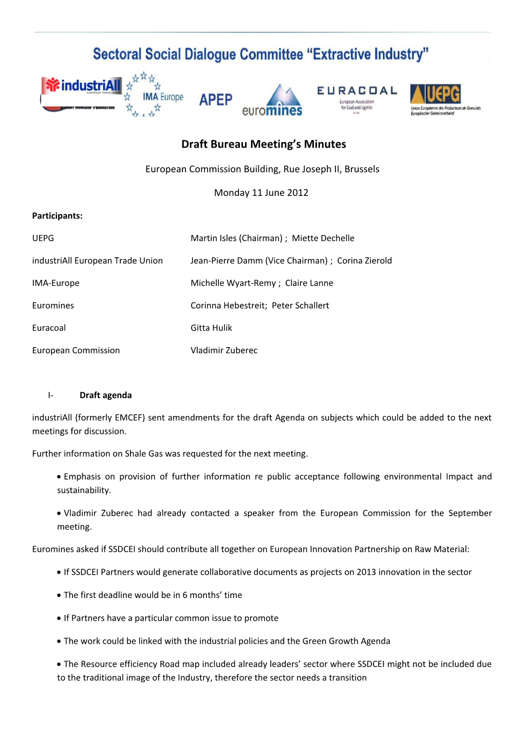 Draft Bureau Meeting S Minutes