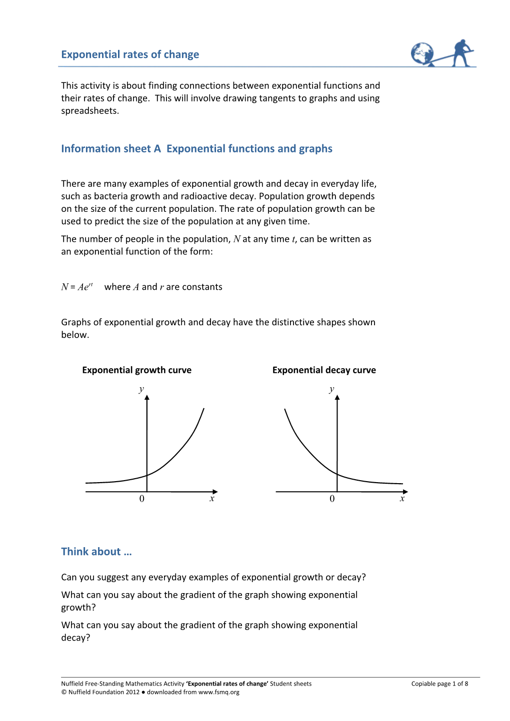 Information Sheeta Exponential Functions and Graphs