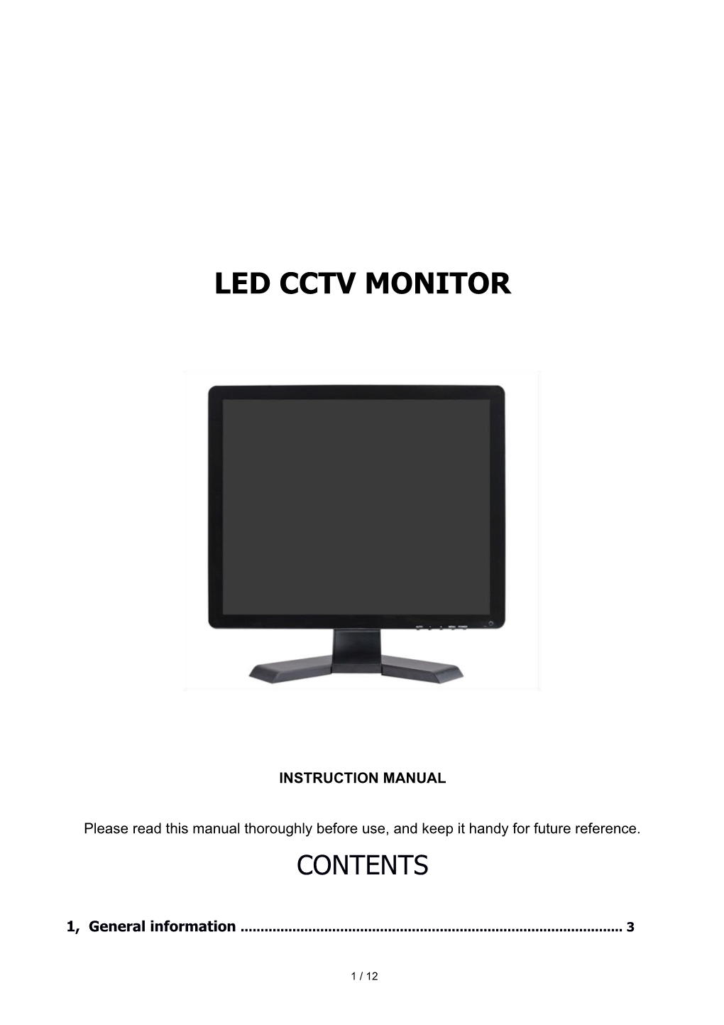 Led Cctv Monitor