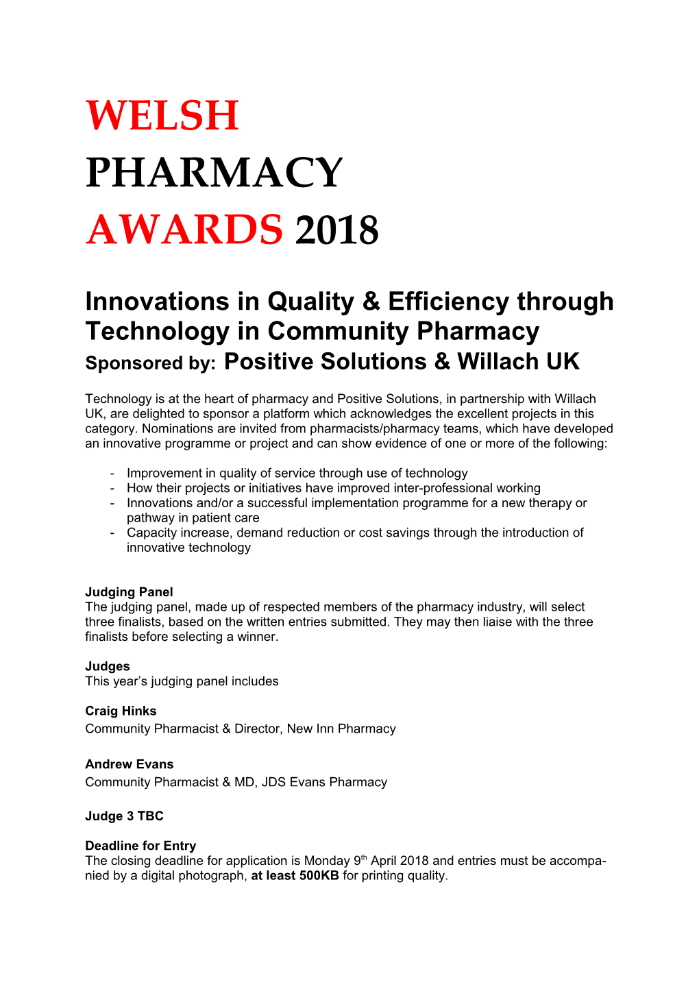 Innovations in Quality & Efficiency Through Technology in Community Pharmacy