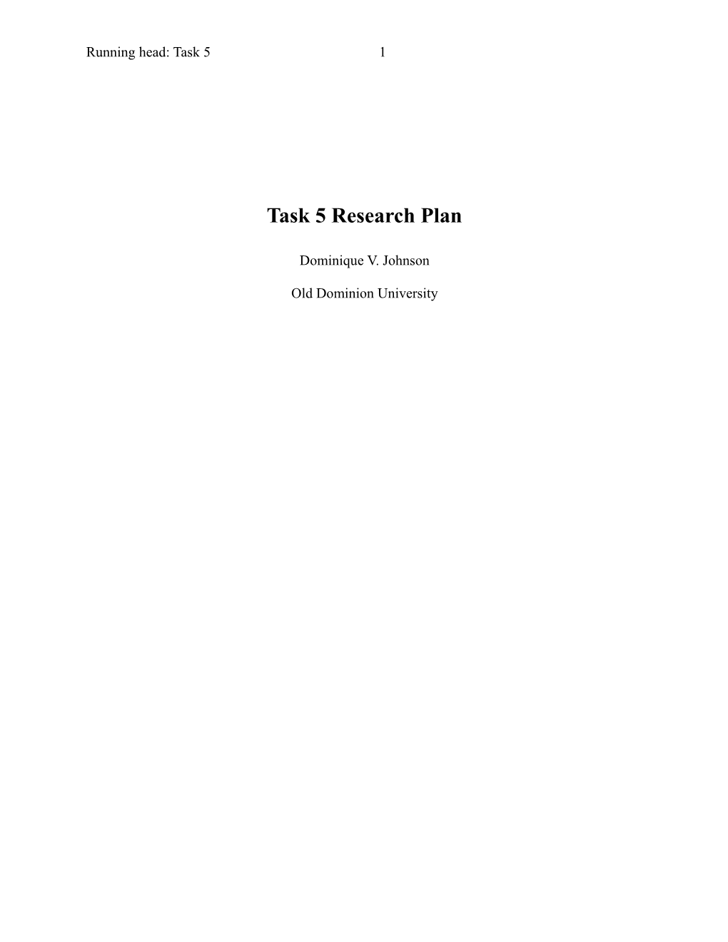 Task 5 Research Plan