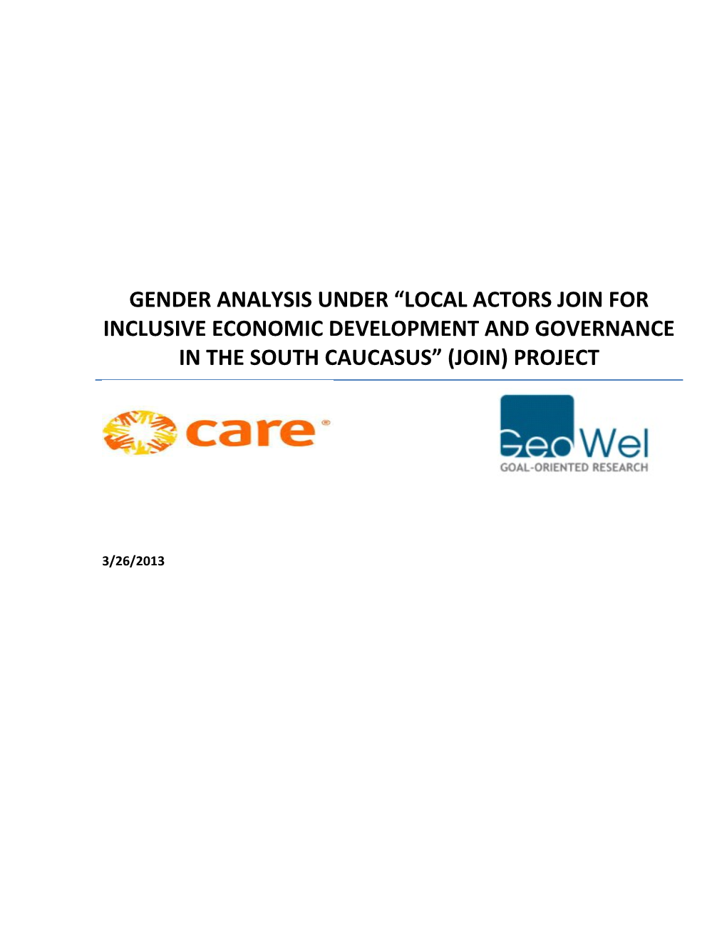 Gender Analysis Under Local Actors Join for Inclusive Economic Development and Governance