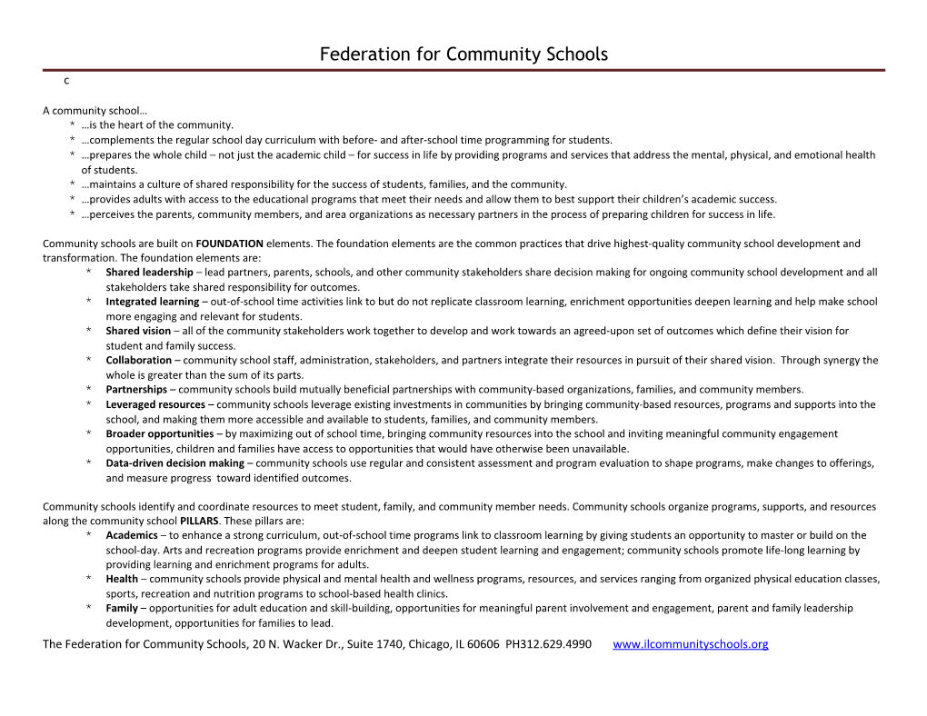 Federation for Community Schools