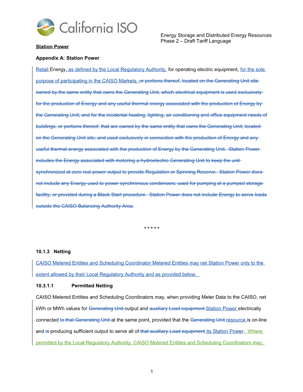 Revised Draft Tariff Language - Energy Storage and Distributed Energy Resources Phase 2