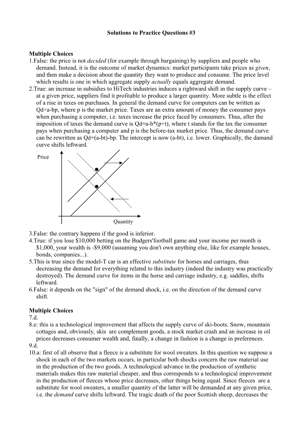 Solutions to Practice Questions #3