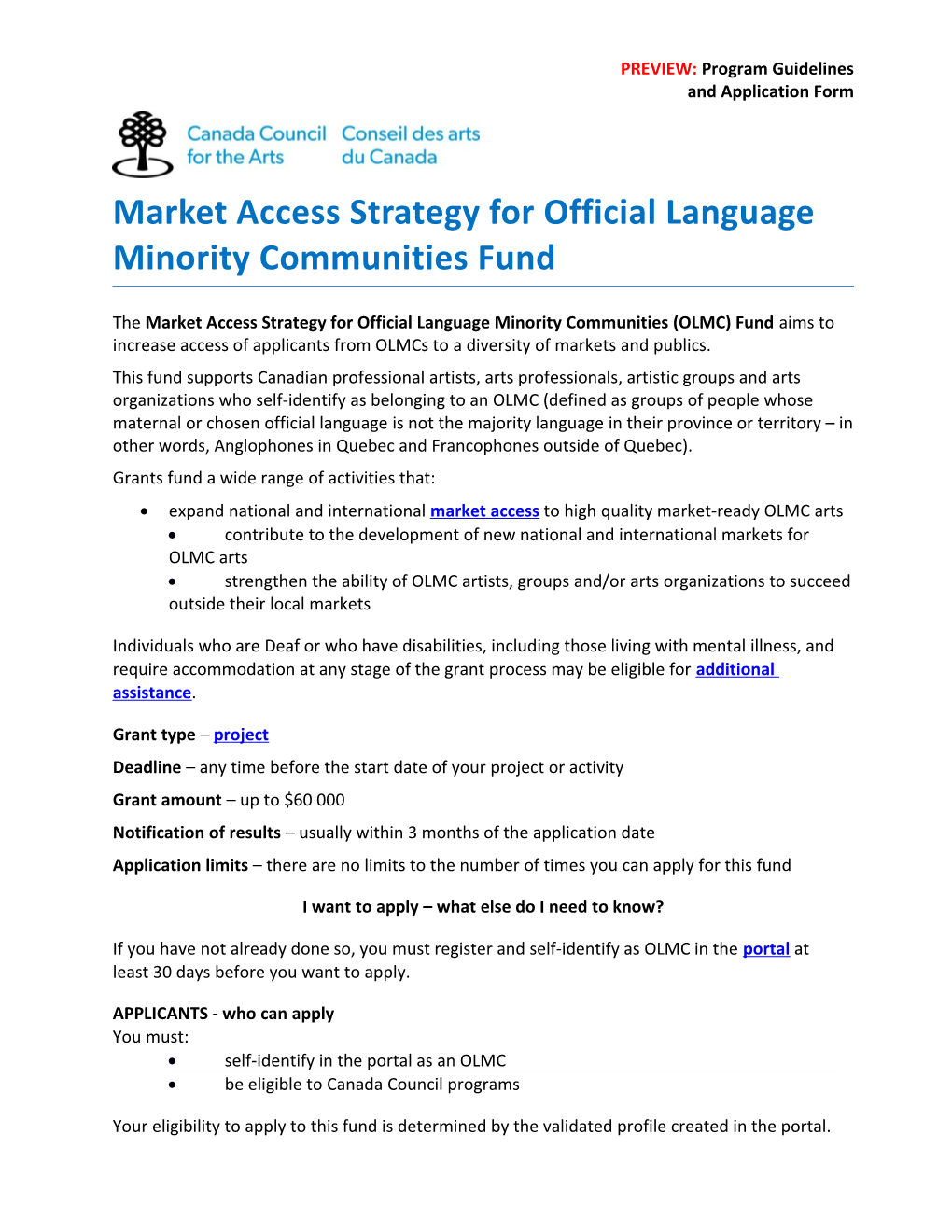 Market Access Strategy for Official Language Minority Communitiesfund