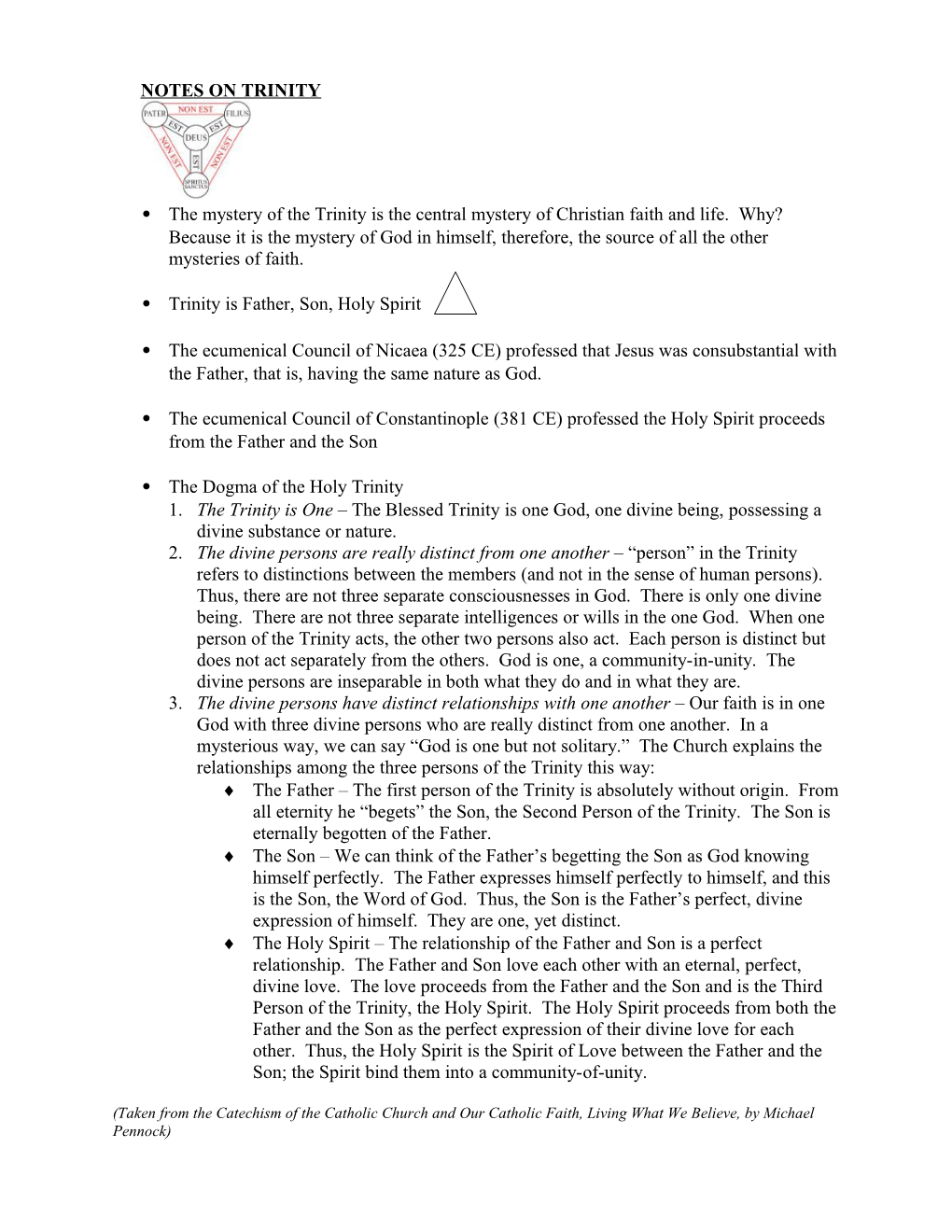 Notes on Trinity