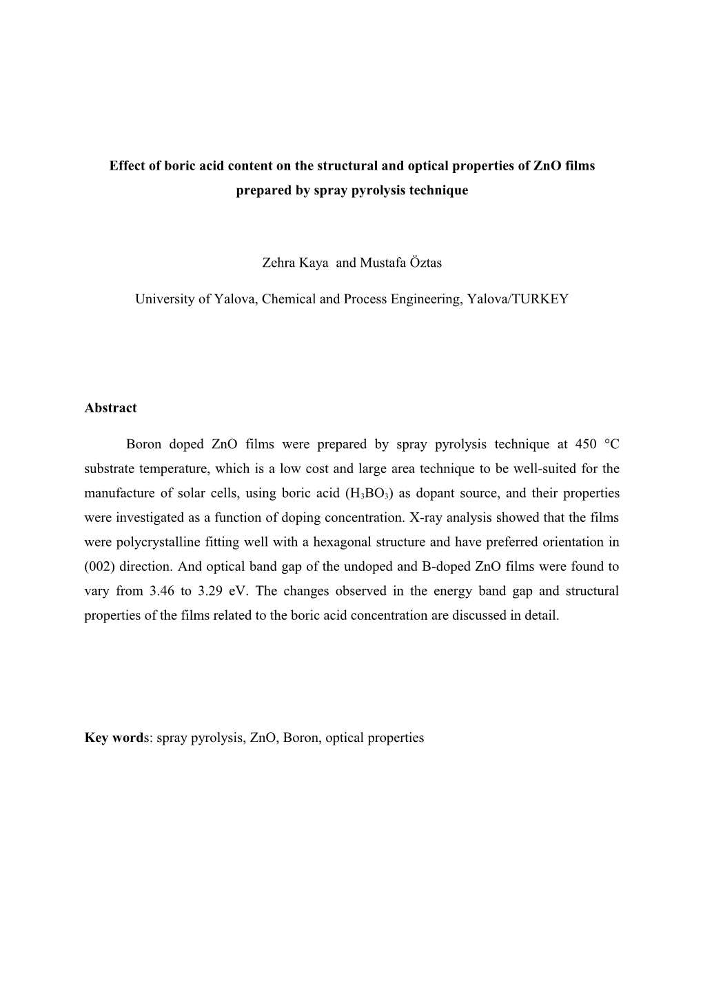 Effect of Boric Acid Content on the Structural and Optical Properties of Mns Films Prepared