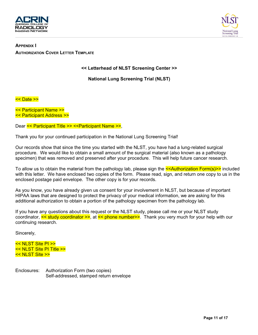 Authorization Cover Letter Template