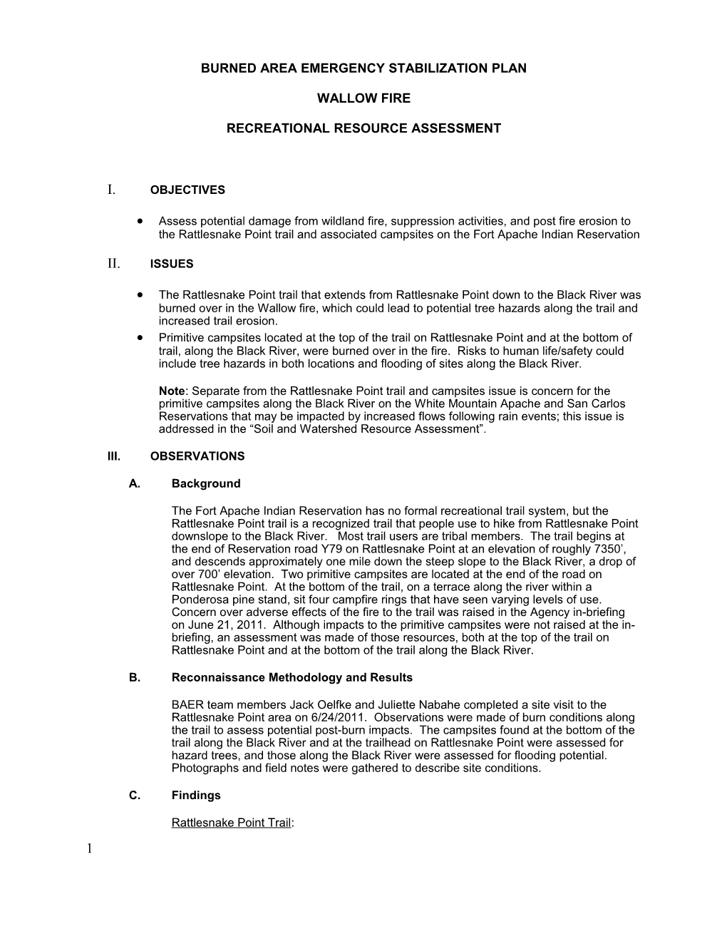 Burned Area Emergency Stabilization Plan