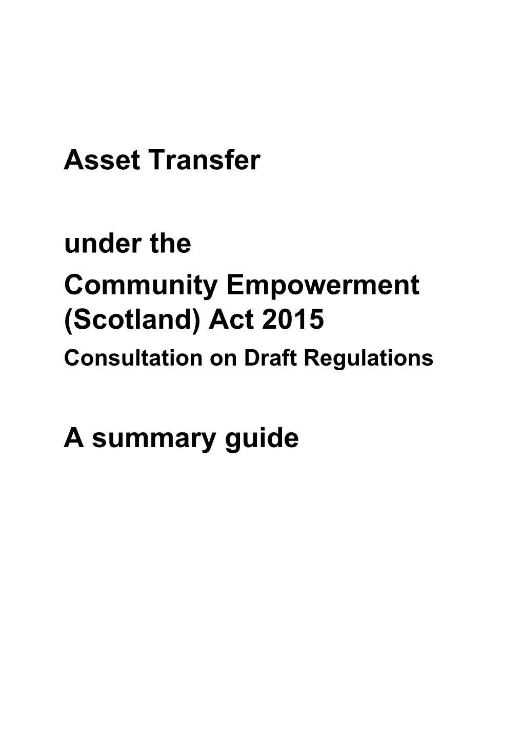 Community Empowerment (Scotland) Act 2015