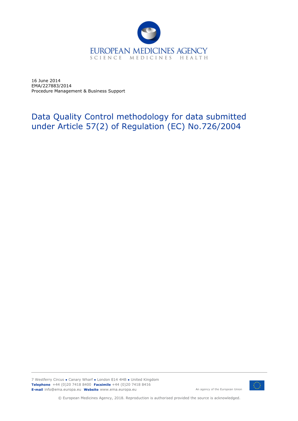 FINAL Article 57 Data Quality Control Methodology