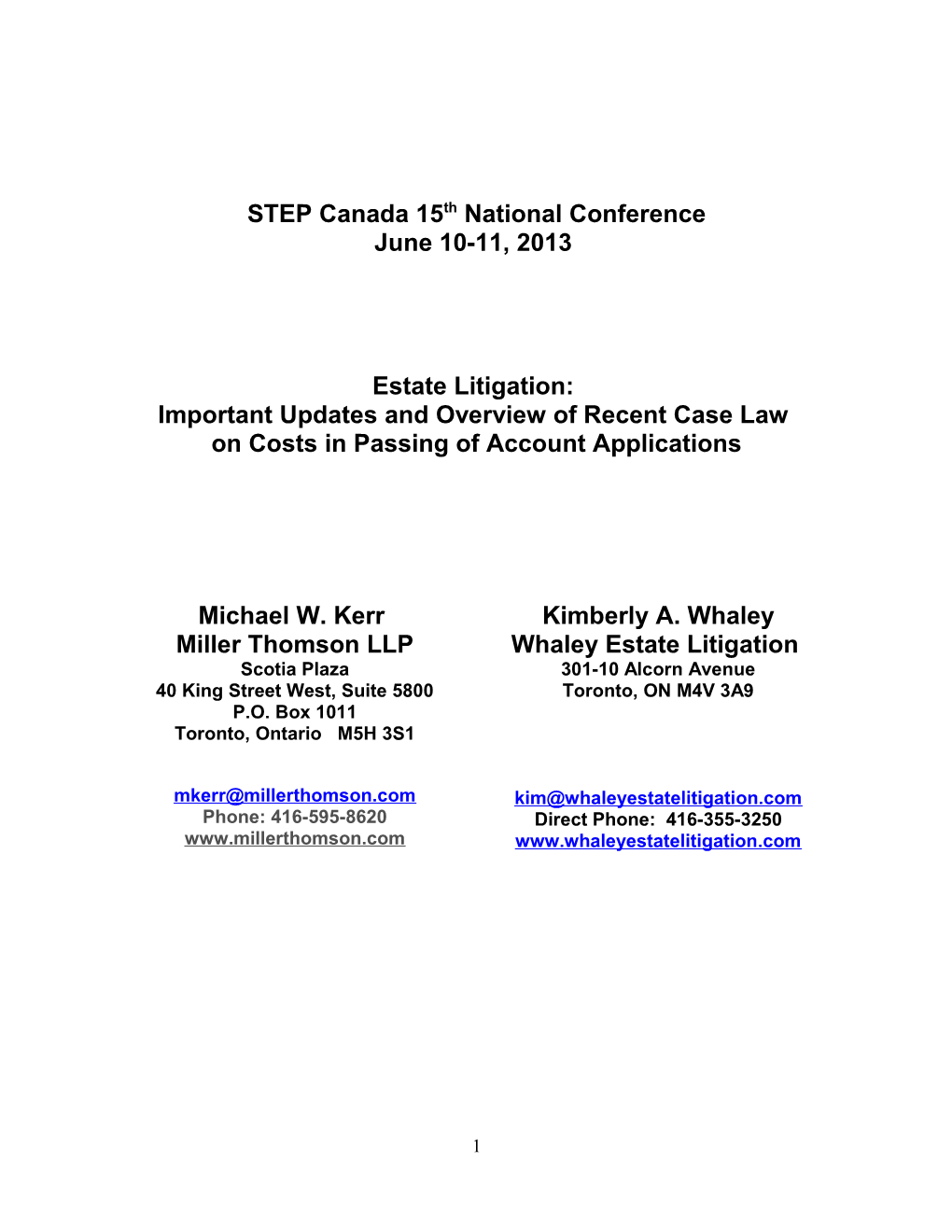 STEP Canada 15Th National Conference