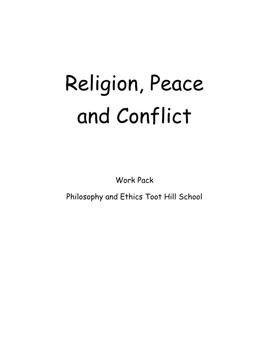 Religion, Peace and Conflict