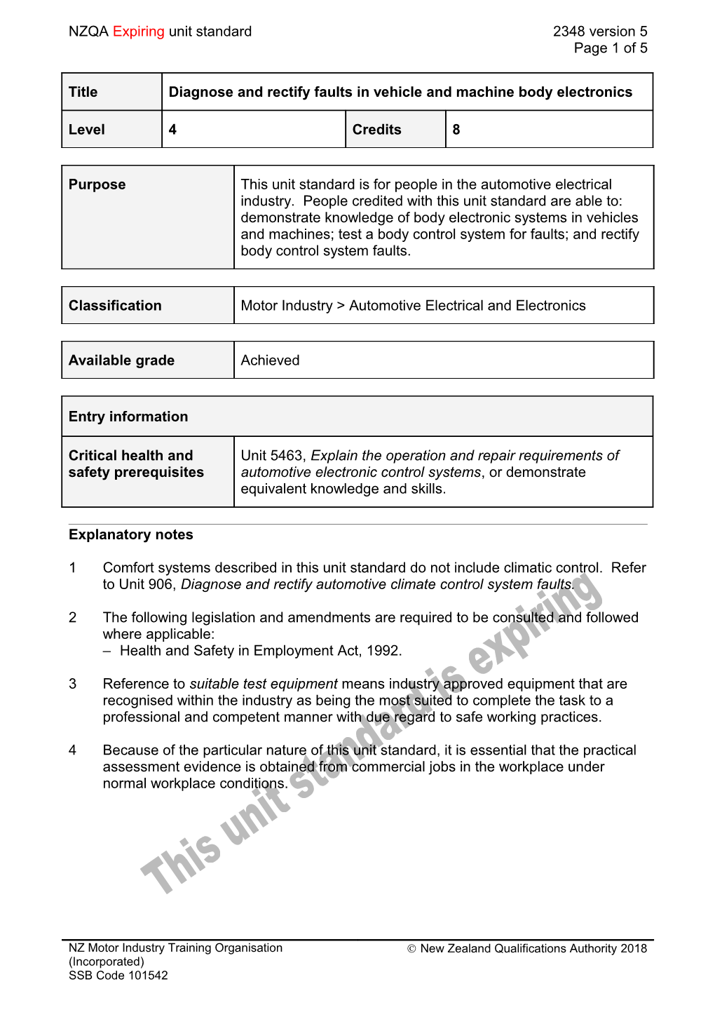 2348 Diagnose and Rectify Faults in Vehicle and Machine Body Electronics