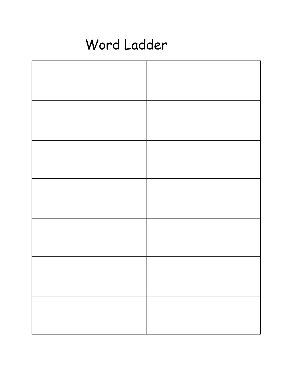 Word Ladder 4Th Grade Math