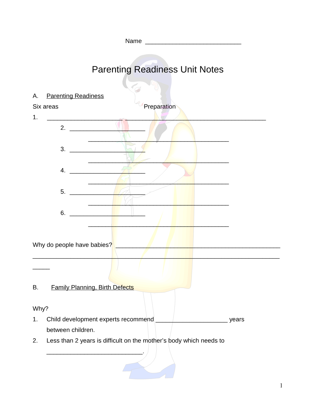 Parenting Readiness Unit Notes