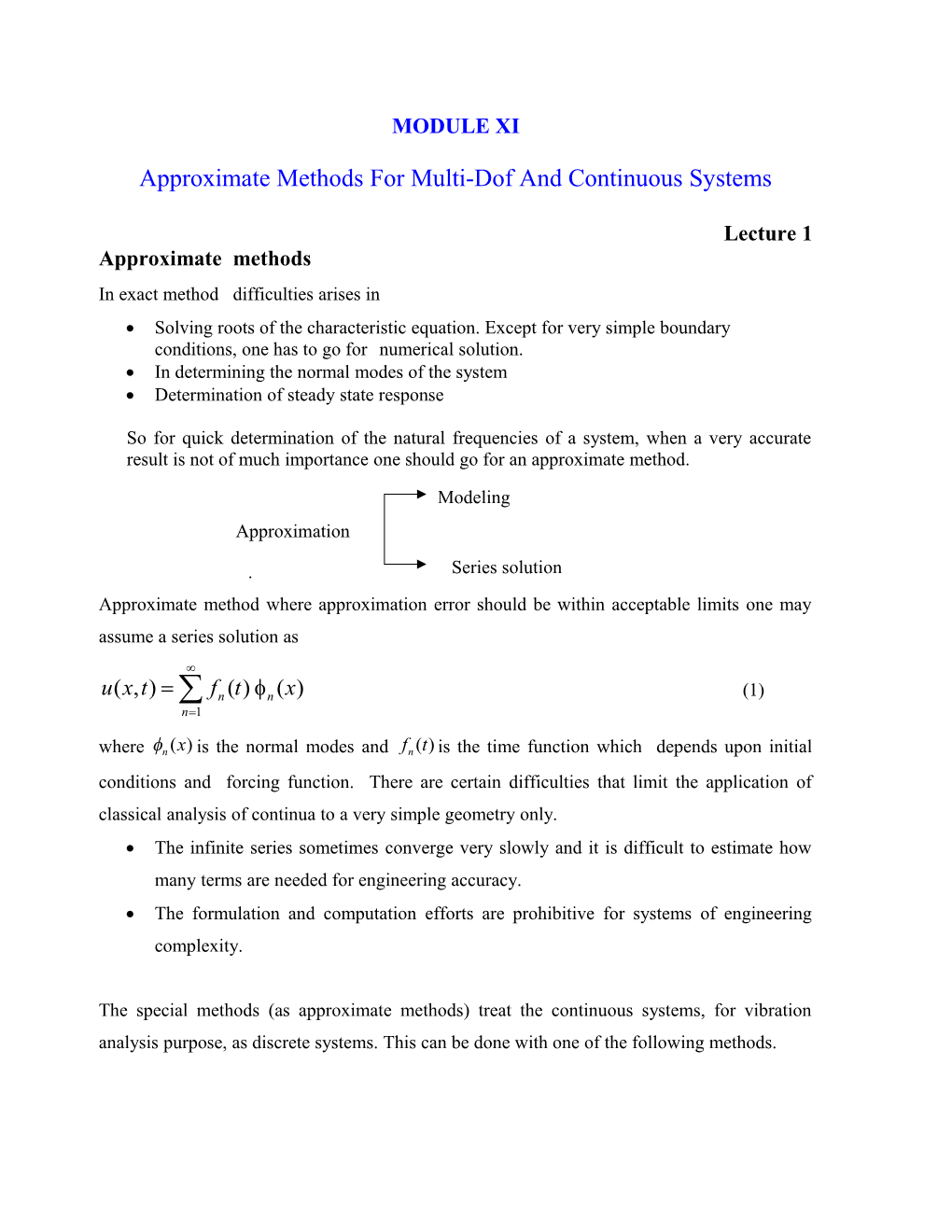 Approximate & Numerical Methods