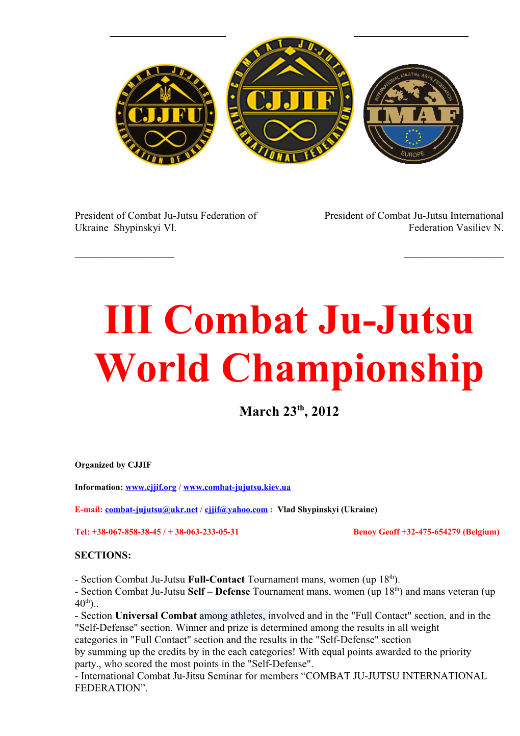 Iiicombat Ju-Jutsu World Championship