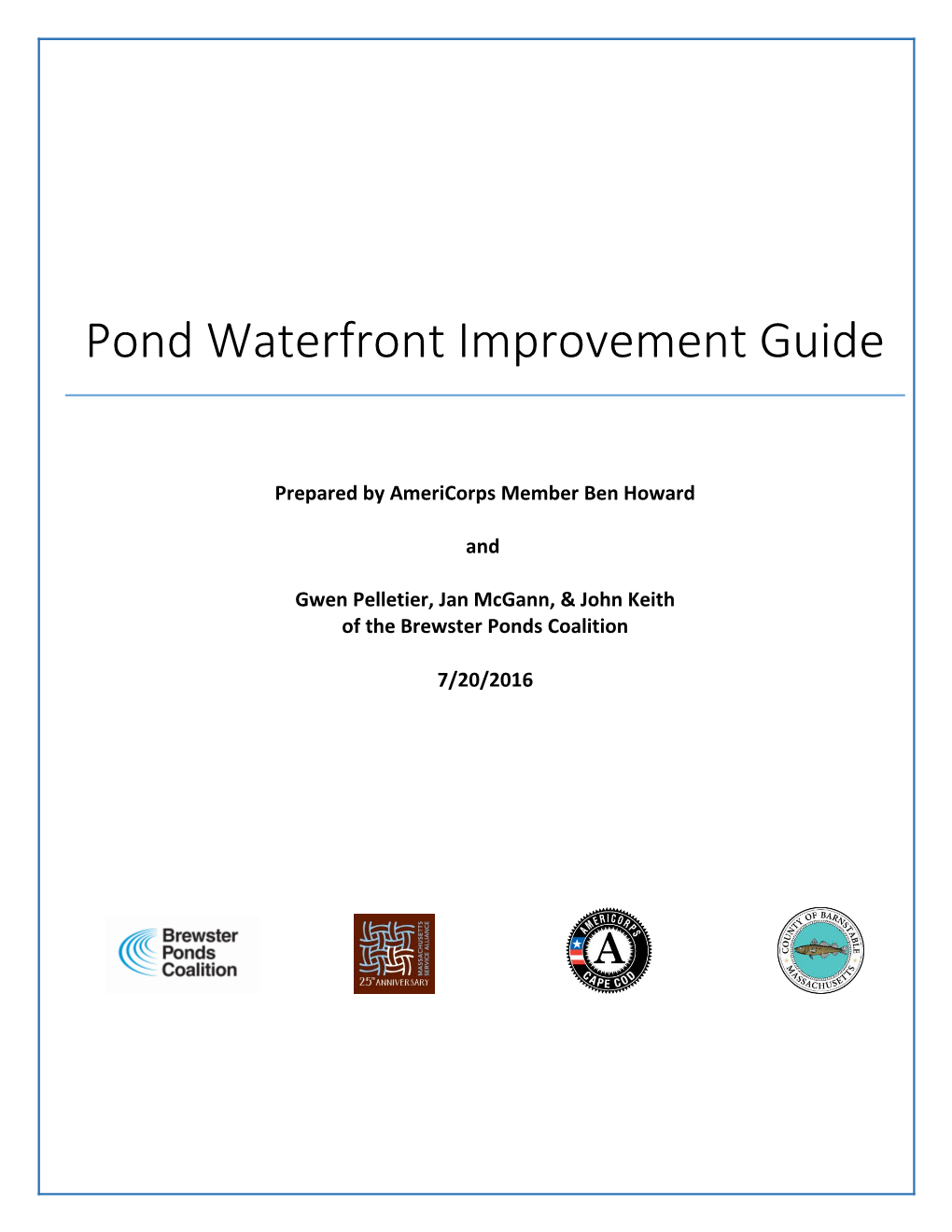 Pond Waterfront Improvement Guide