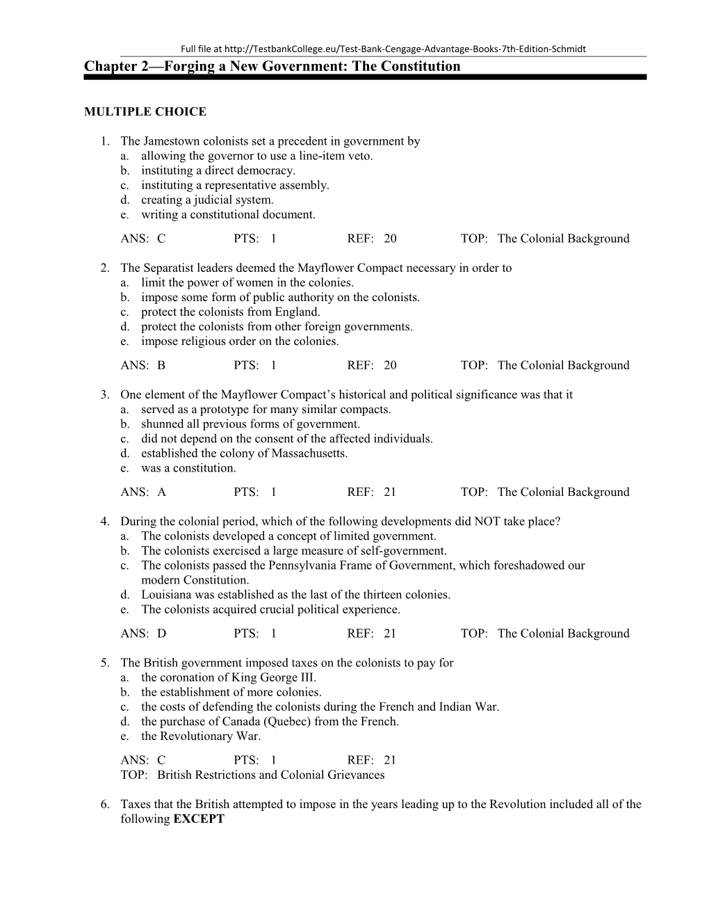 Chapter 2 Forging a New Government: the Constitution