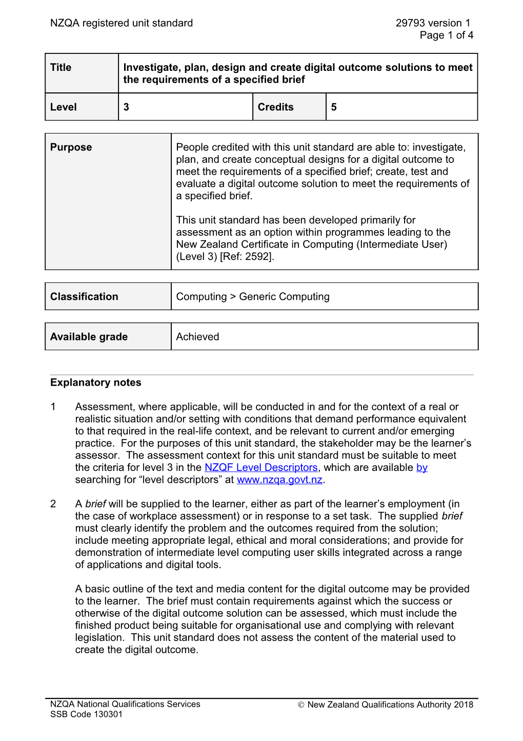 29793 Investigate, Plan, Design and Create Digital Outcome Solutions to Meet the Requirements